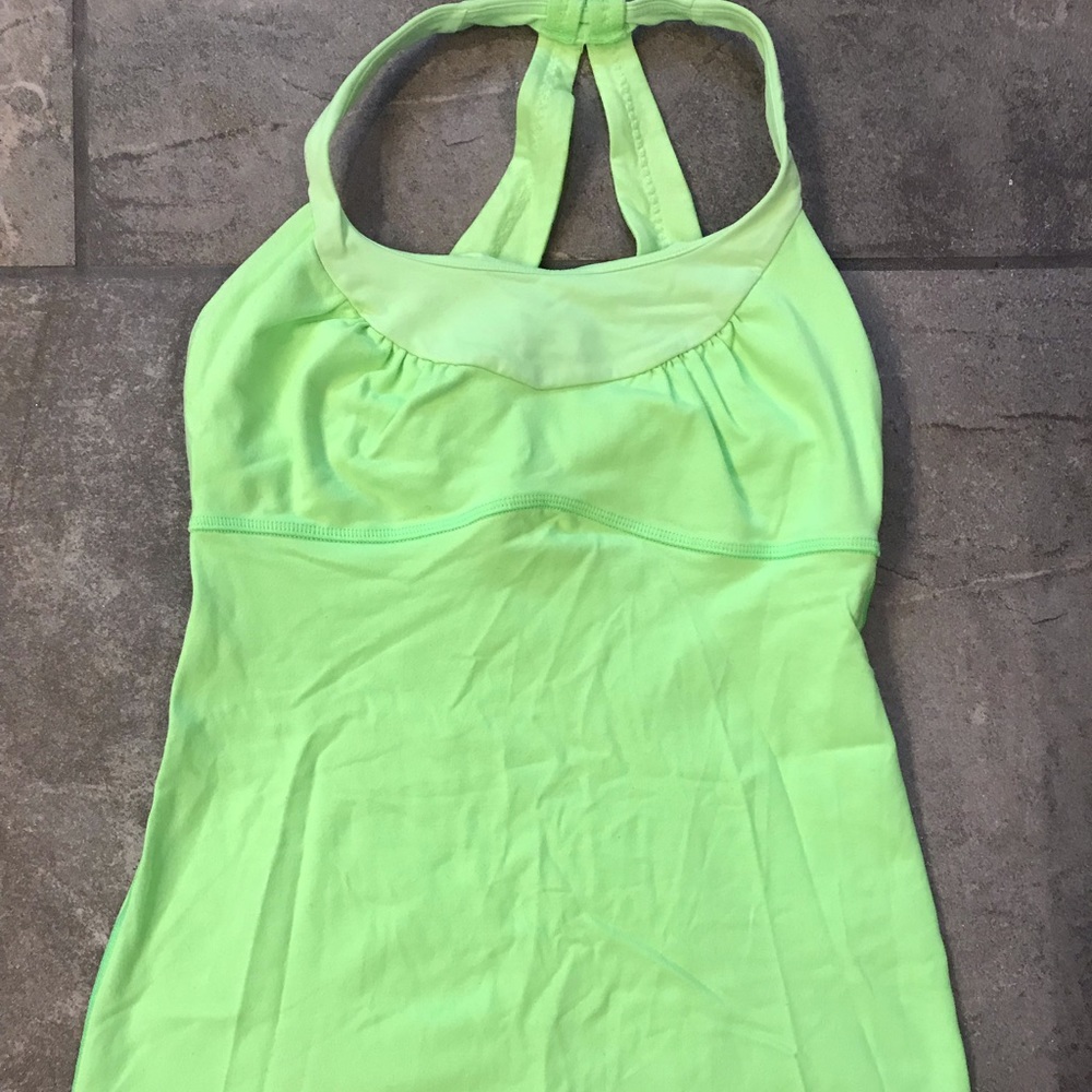 Lululemon Tank 4 Scoop Lime Green EUC